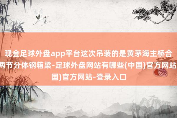 现金足球外盘app平台这次吊装的是黄茅海主桥合龙口终末两节分体钢箱梁-足球外盘网站有哪些(中国)官方网站-登录入口