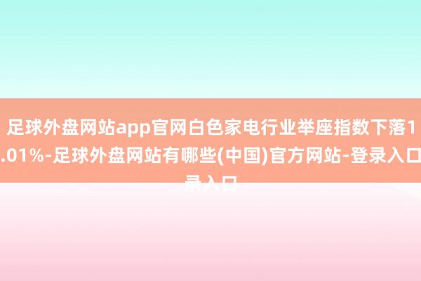 足球外盘网站app官网白色家电行业举座指数下落1.01%-足球外盘网站有哪些(中国)官方网站-登录入口