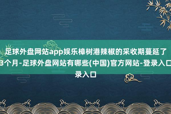 足球外盘网站app娱乐樟树港辣椒的采收期蔓延了3个月-足球外盘网站有哪些(中国)官方网站-登录入口