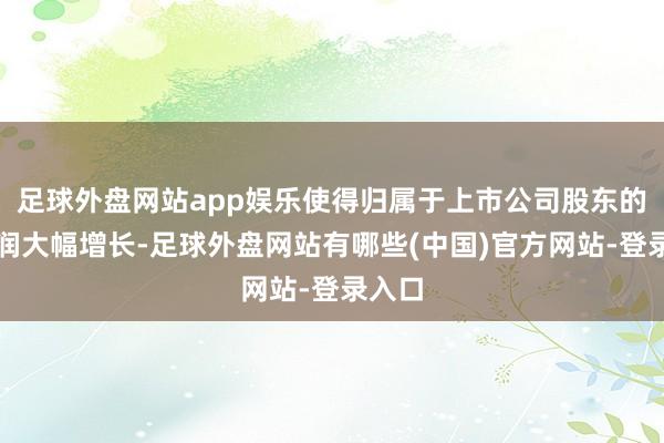 足球外盘网站app娱乐使得归属于上市公司股东的净利润大幅增长-足球外盘网站有哪些(中国)官方网站-登录入口