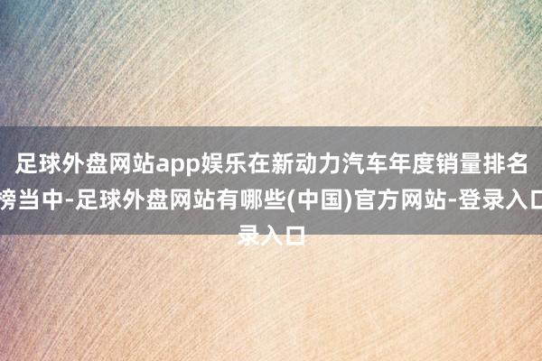 足球外盘网站app娱乐在新动力汽车年度销量排名榜当中-足球外盘网站有哪些(中国)官方网站-登录入口