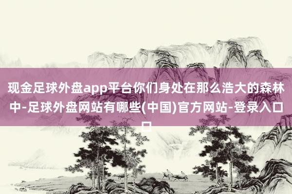 现金足球外盘app平台你们身处在那么浩大的森林中-足球外盘网站有哪些(中国)官方网站-登录入口