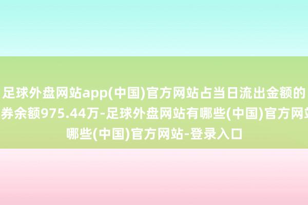 足球外盘网站app(中国)官方网站占当日流出金额的0.17%；融券余额975.44万-足球外盘网站有哪些(中国)官方网站-登录入口